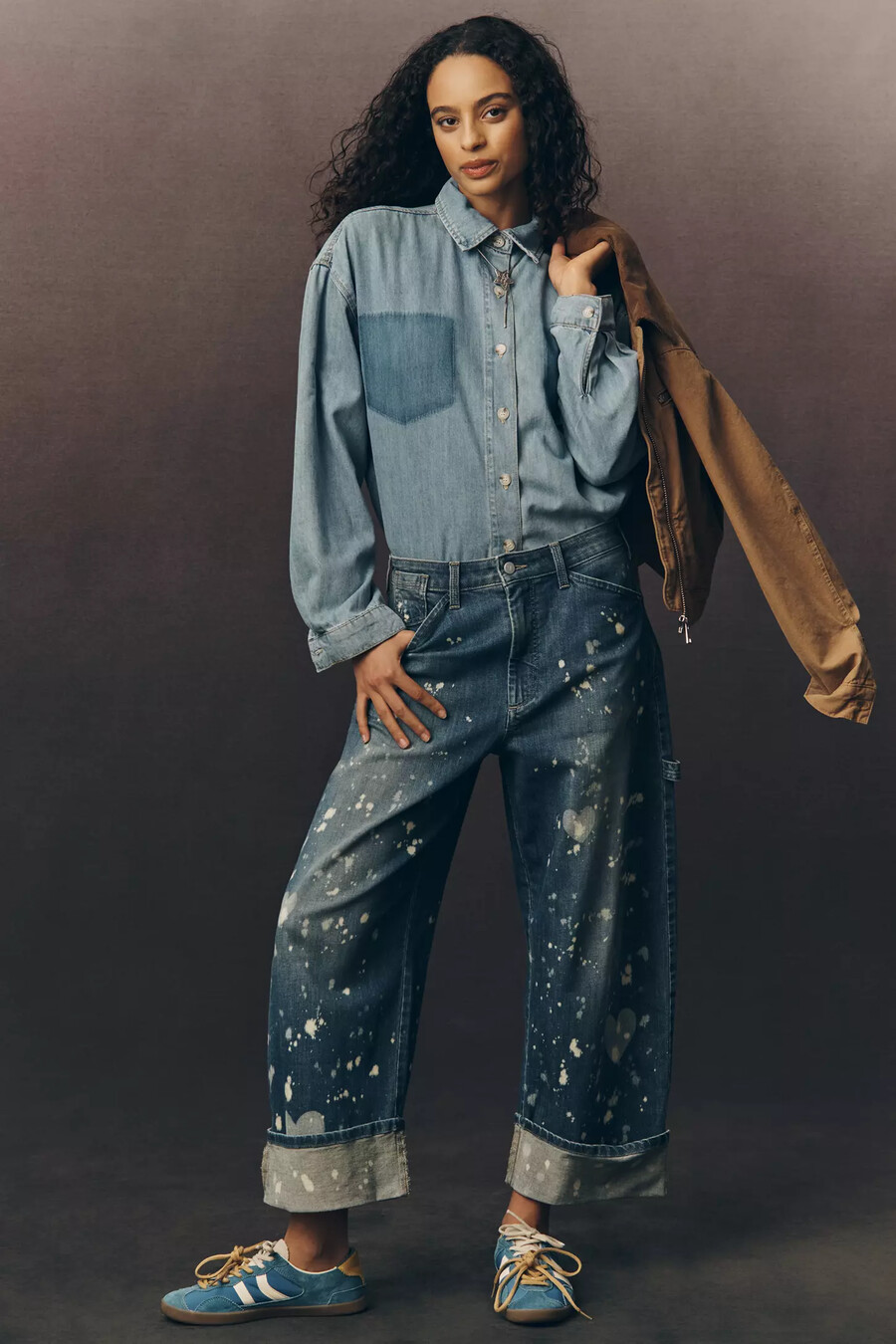 jeans da carpentiere kayden barrel di pilcro