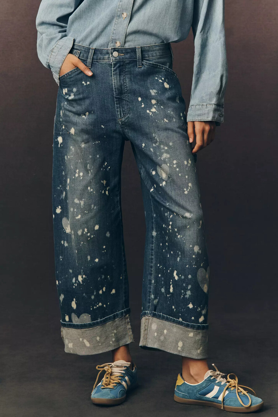 jeans da carpentiere kayden barrel di pilcro