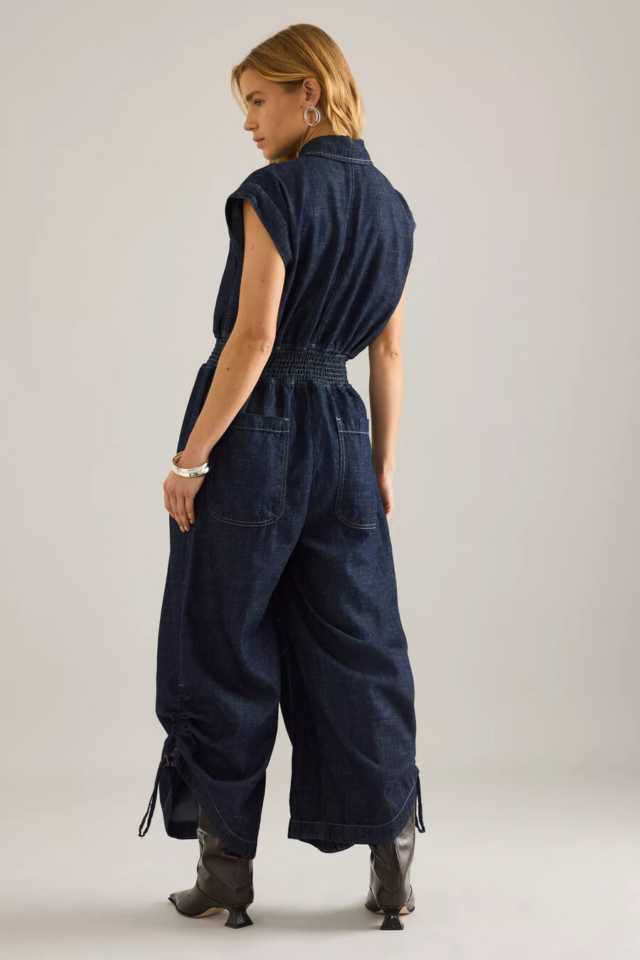 tuta a palloncino in denim di anthropologie