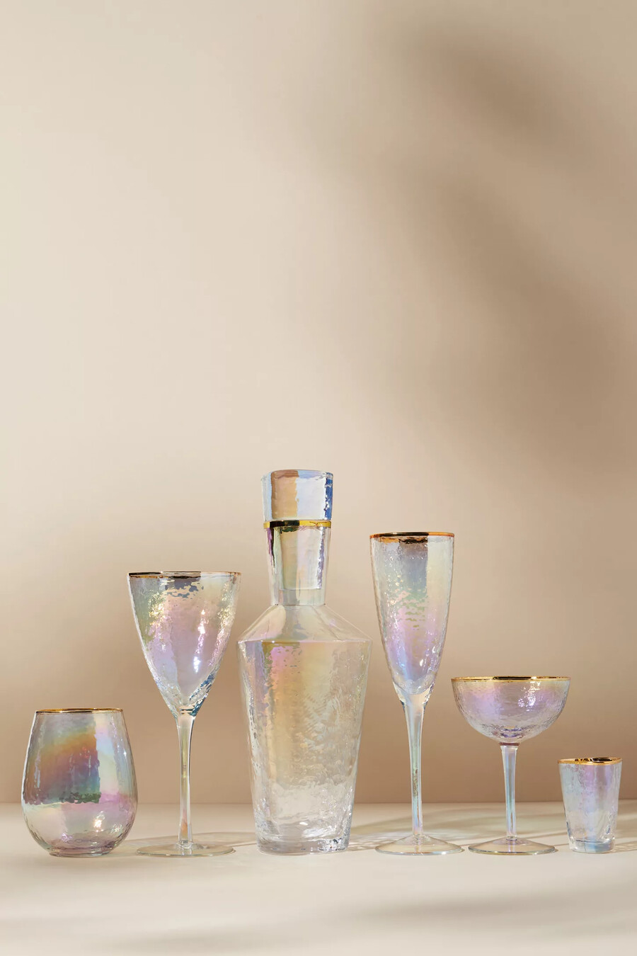 bicchieri da vino senza stelo zaza lustered set da 2