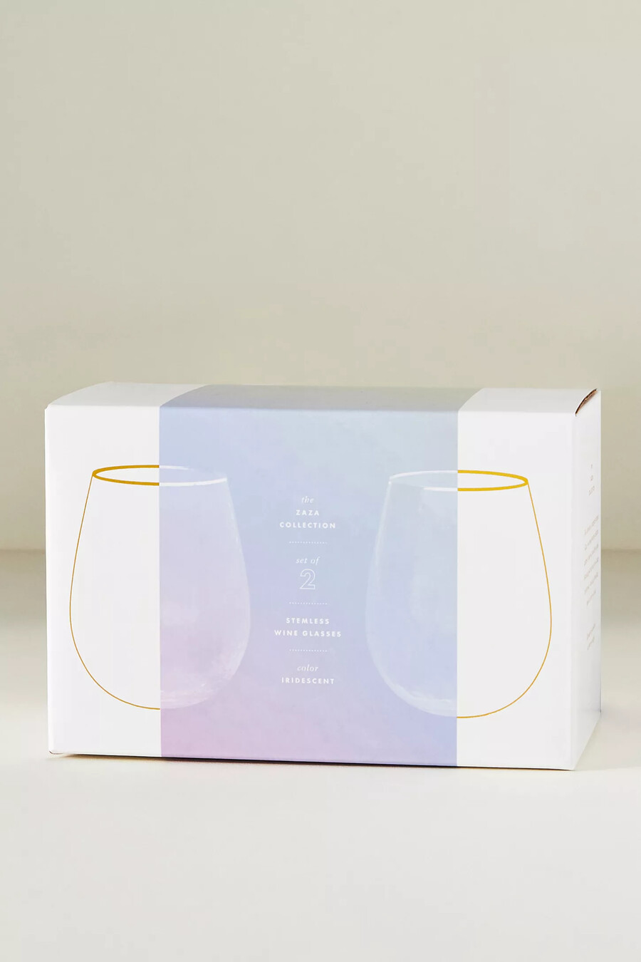bicchieri da vino senza stelo zaza lustered set da 2