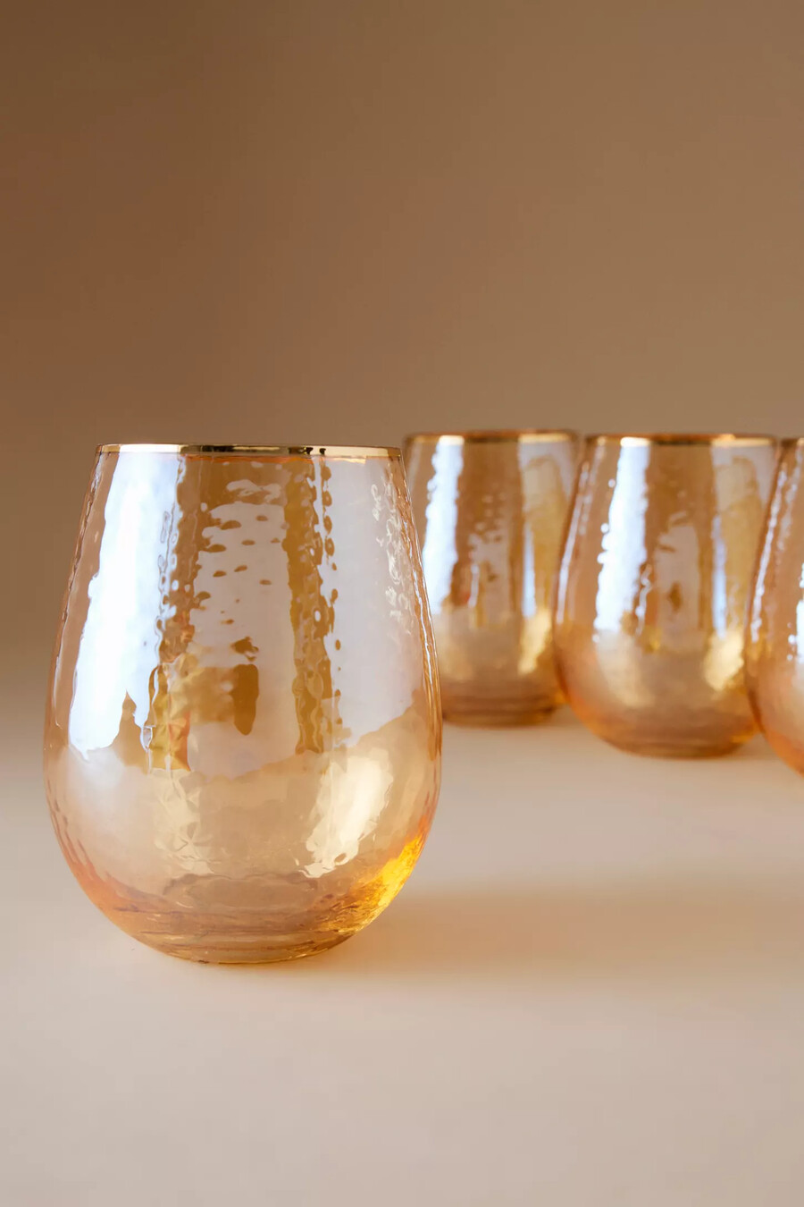 bicchieri da vino senza stelo zaza lustered set da 4