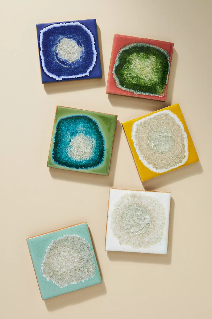 sottobicchiere quadrato in ceramica molten rock