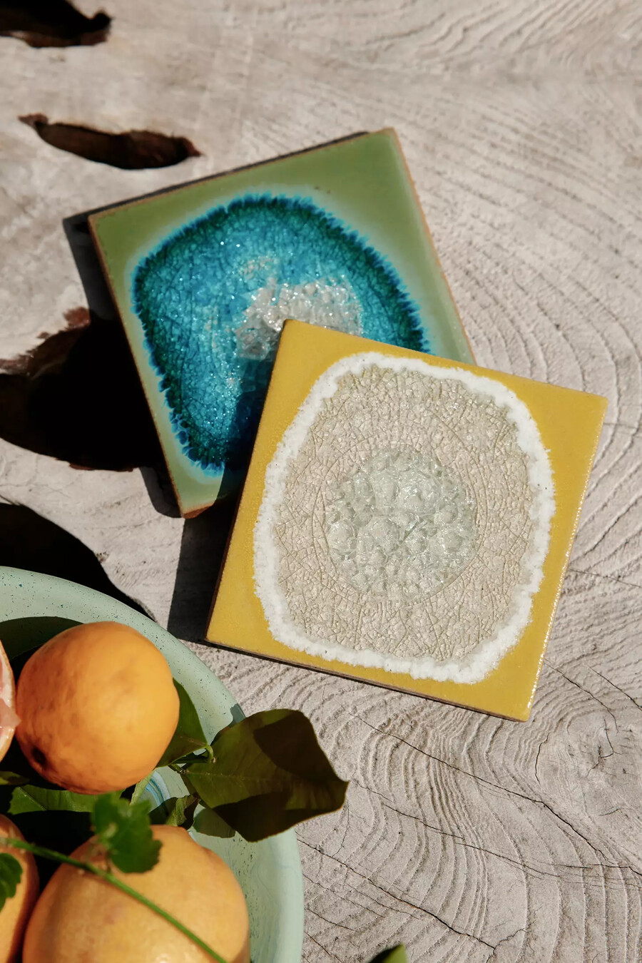 sottobicchiere quadrato in ceramica molten rock