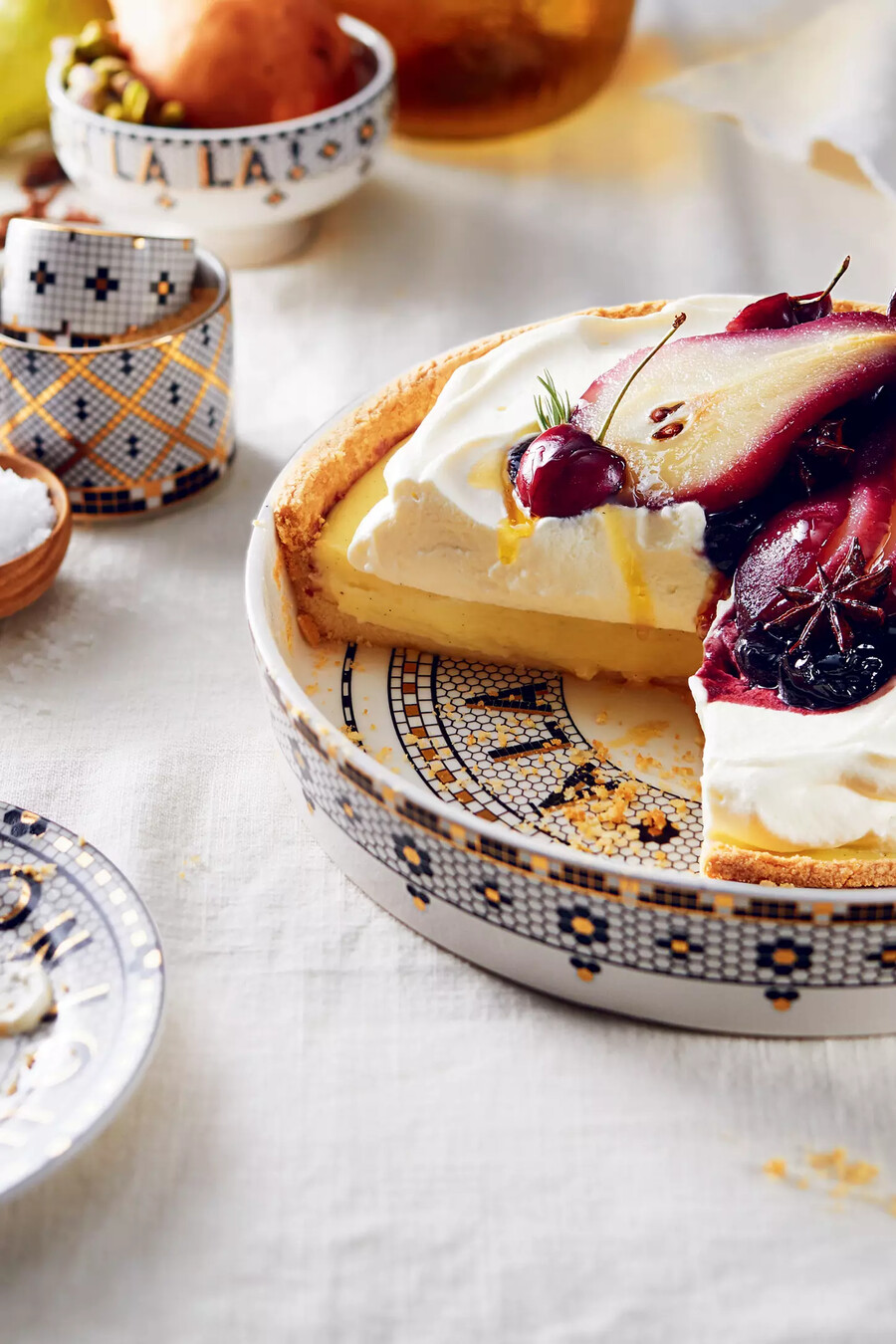 piatto per torta in piastrelle da bistrot