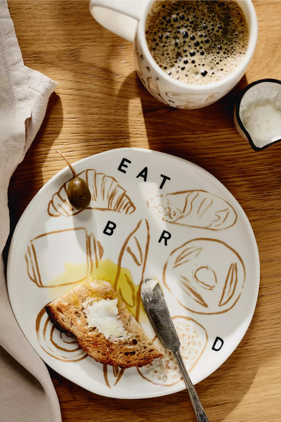 piatto da dessert eat bread in gres phthalo ruth