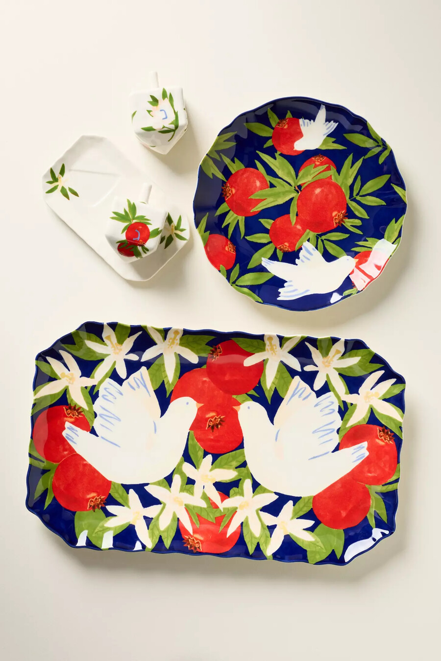piatto da dessert in gres hanukkah di leah reena goren