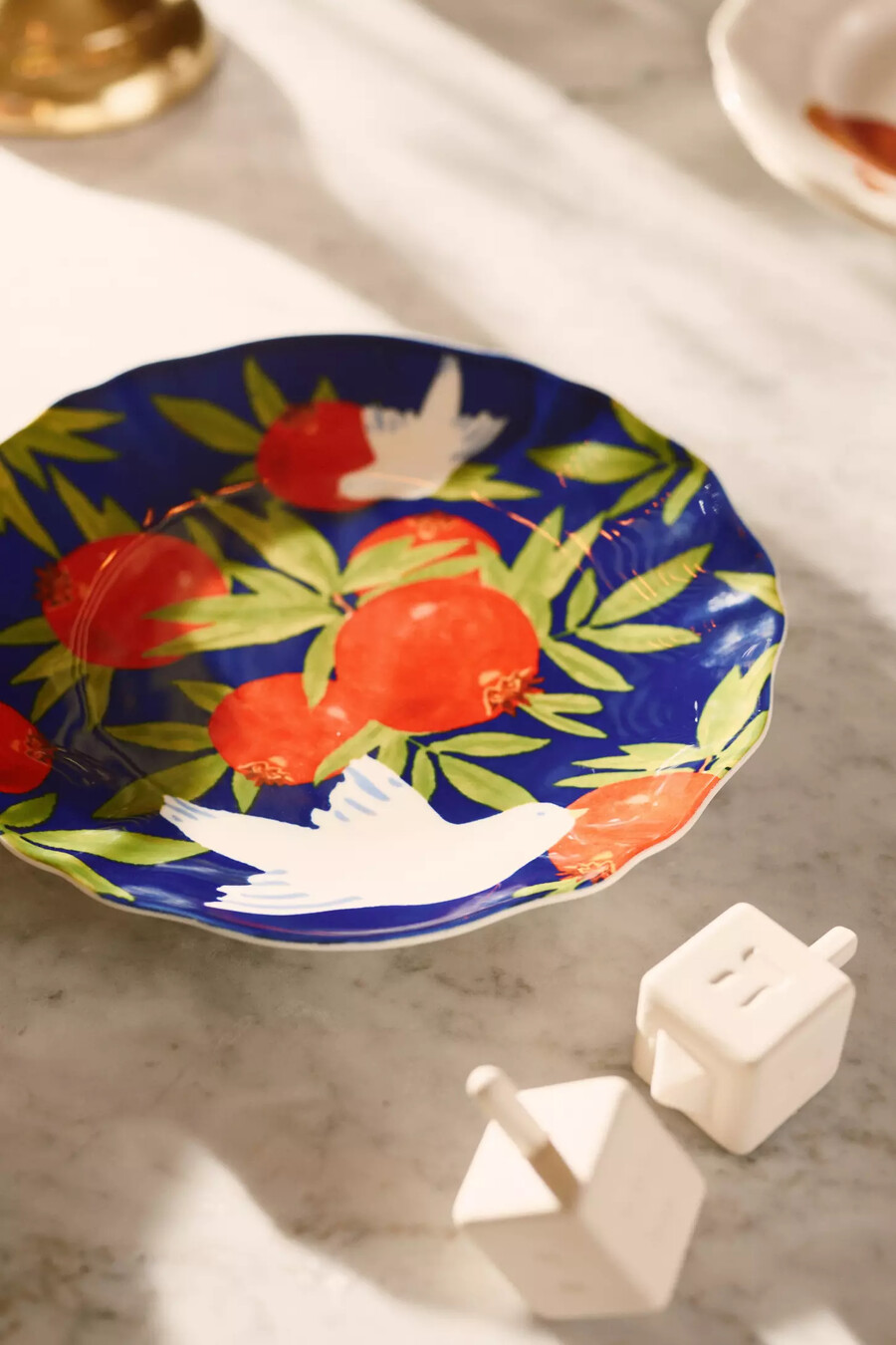 piatto da dessert in gres hanukkah di leah reena goren