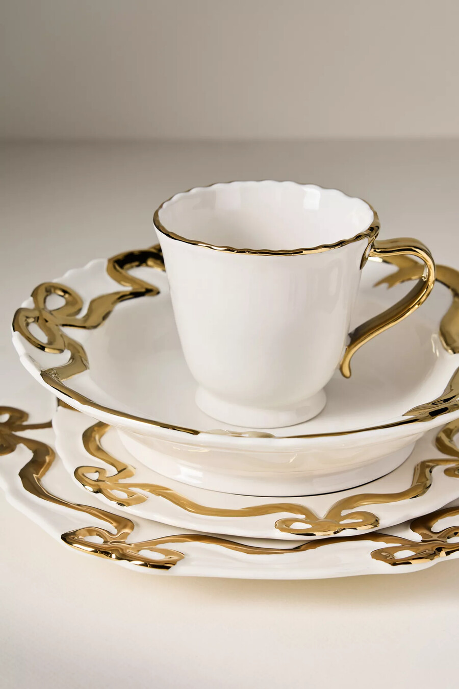 ciotole in gres benedita gold bow set da 4