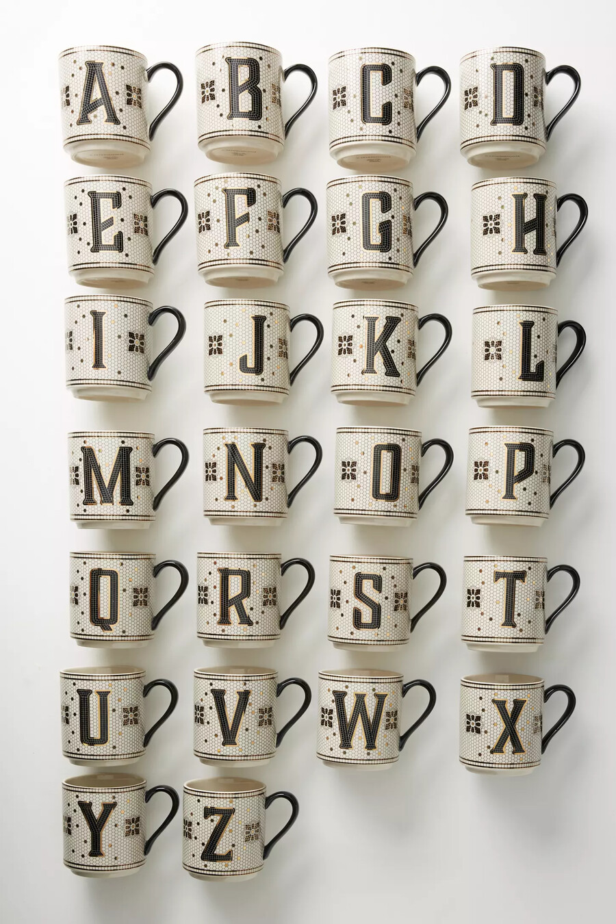 tazza con monogramma margot piastrellata da bistrot