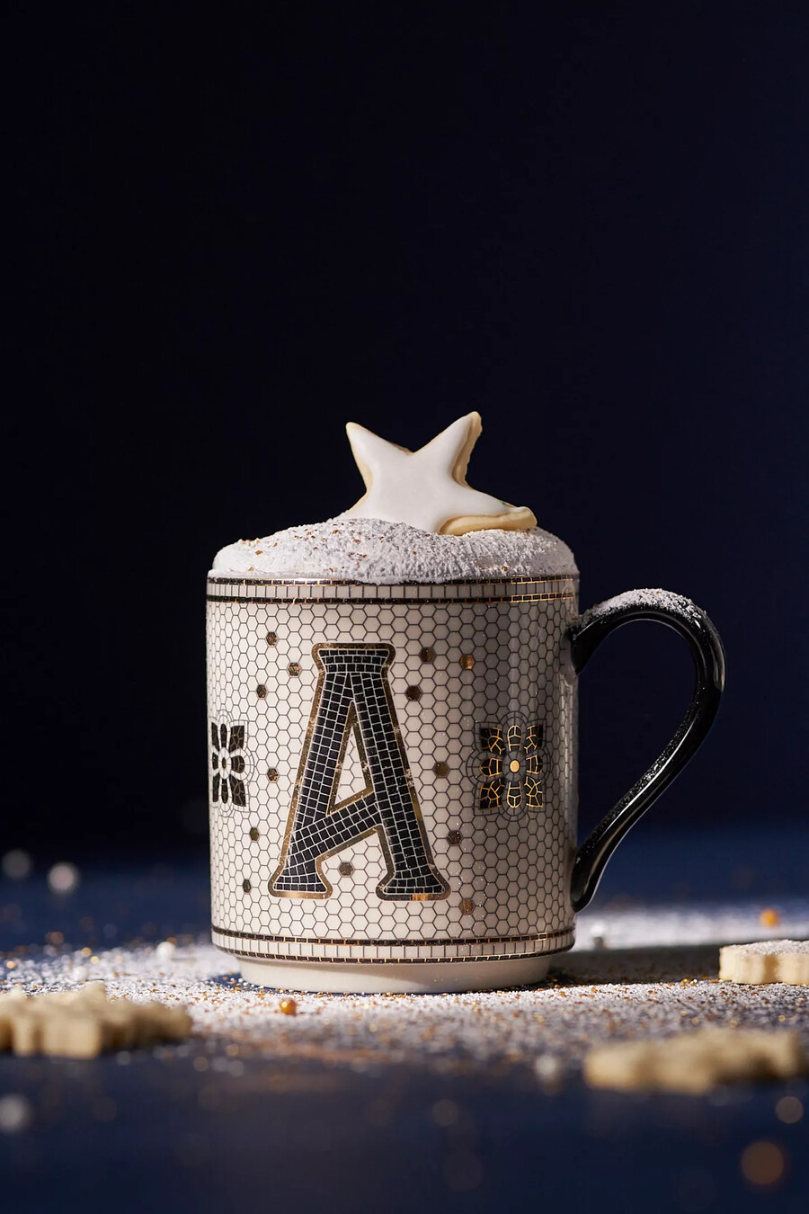 tazza con monogramma margot piastrellata da bistrot