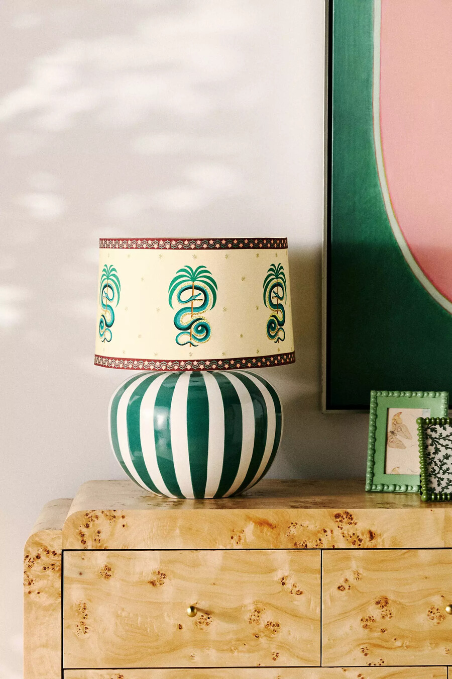 base per lampada da tavolo in ceramica a righe lys
