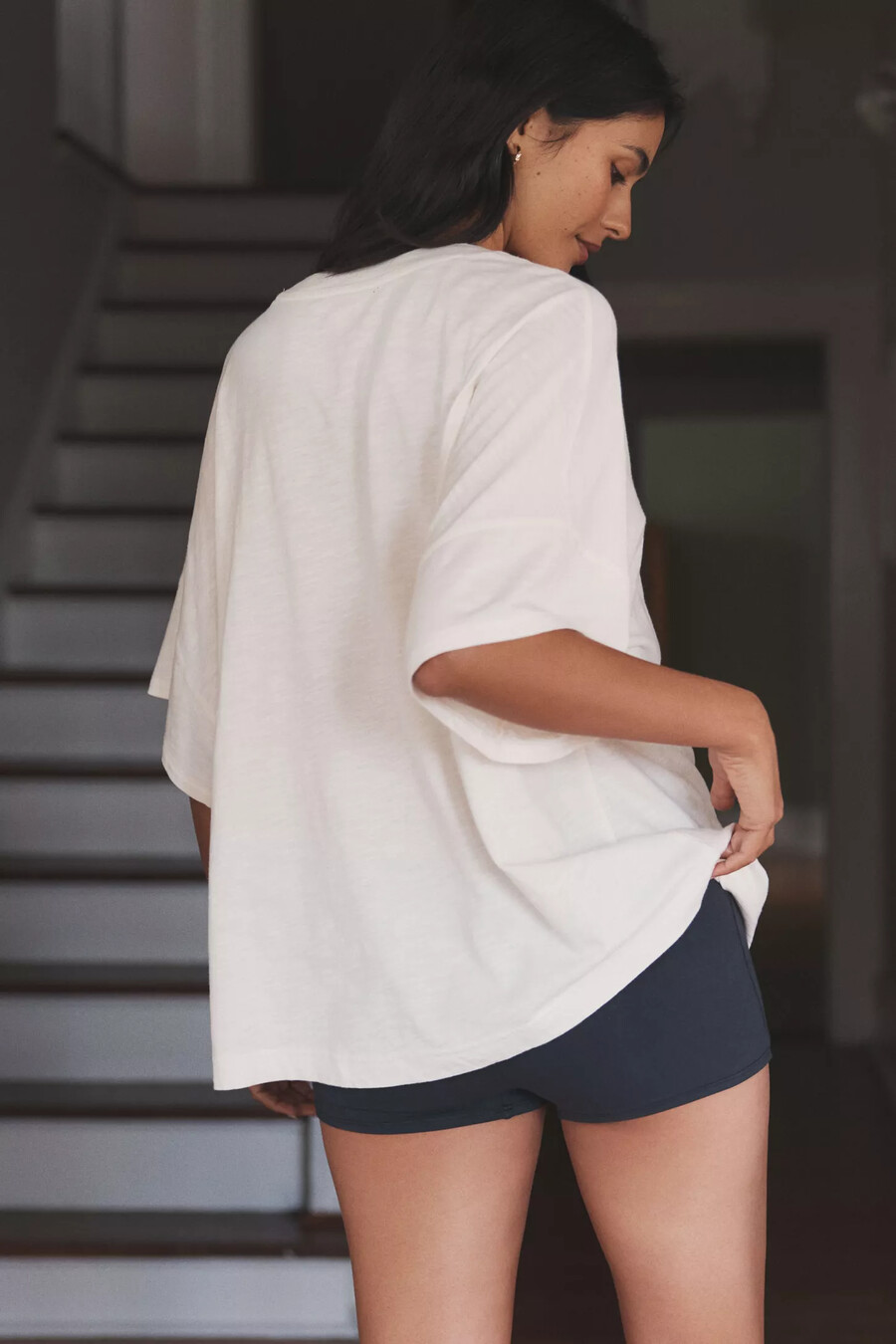 maglietta da notte oversize con grafica lyrebird