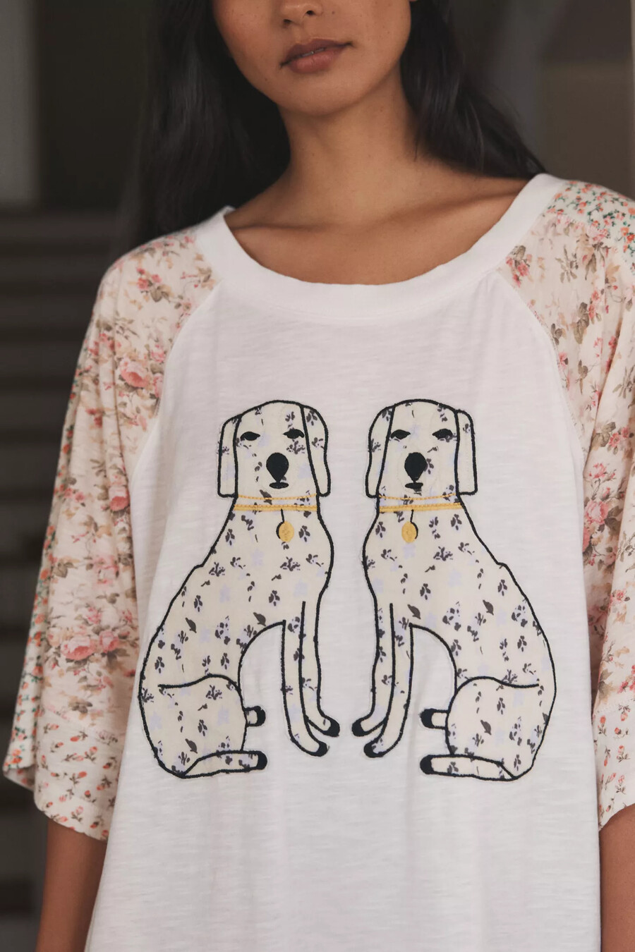maglietta grafica con cane oversize lyrebird