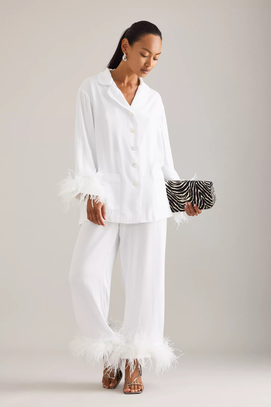 pigiama lungo sleeper party feather