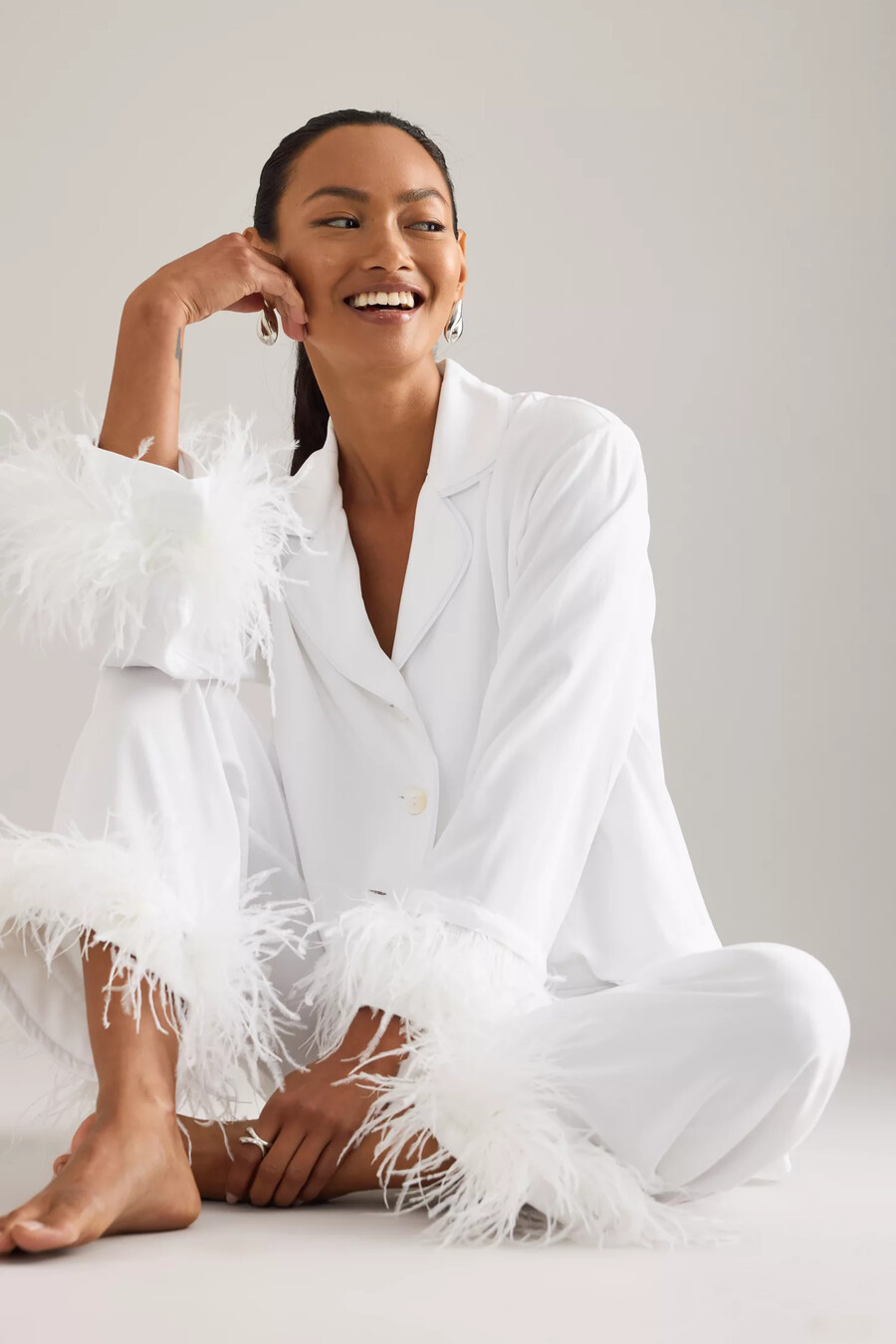 pigiama lungo sleeper party feather