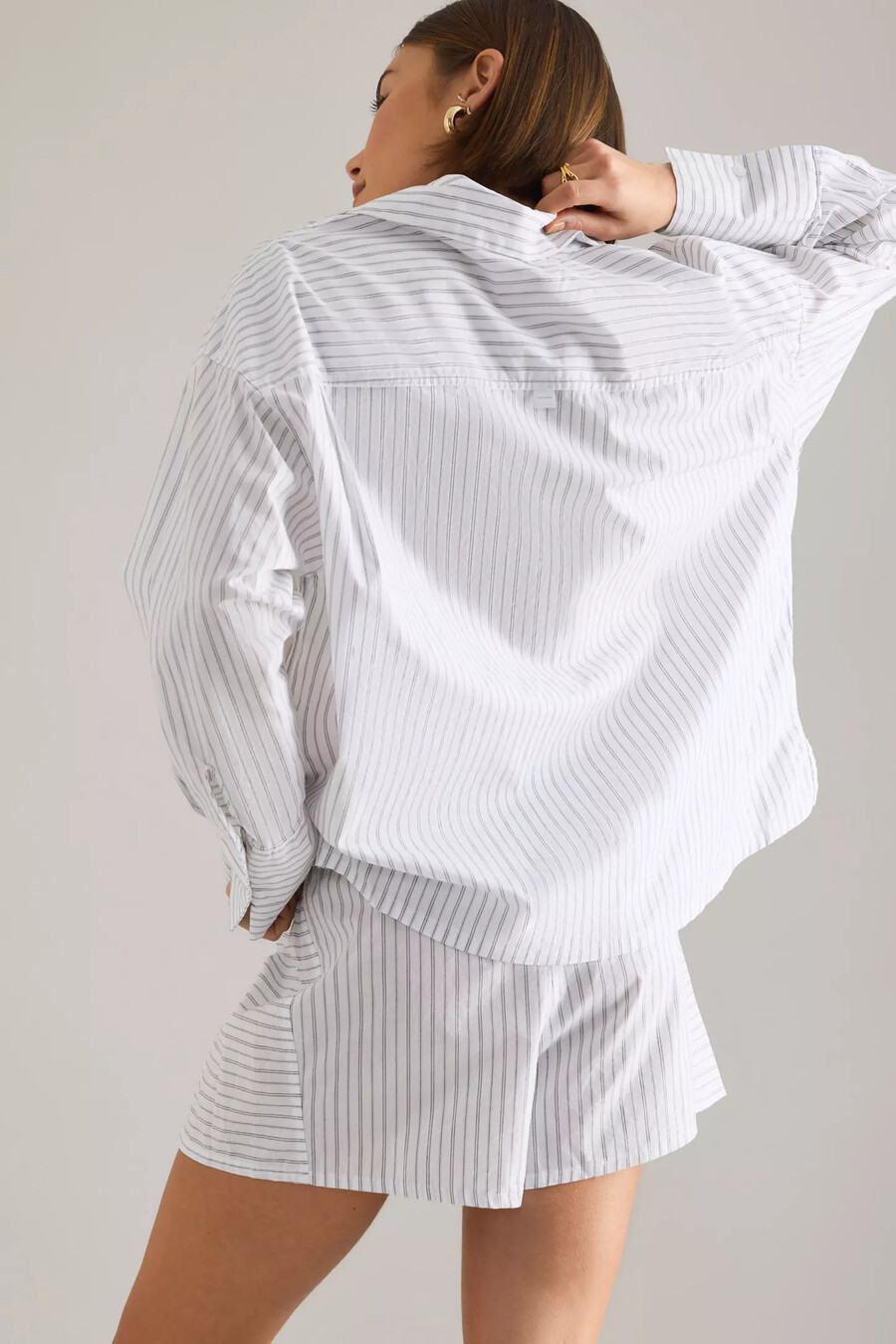 camicia in popeline a righe calvin klein