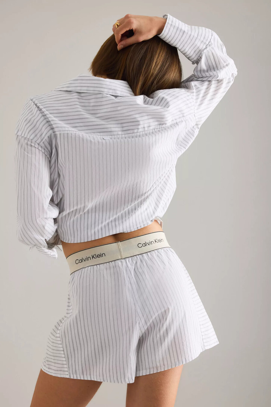 pantaloncini in popeline a righe calvin klein