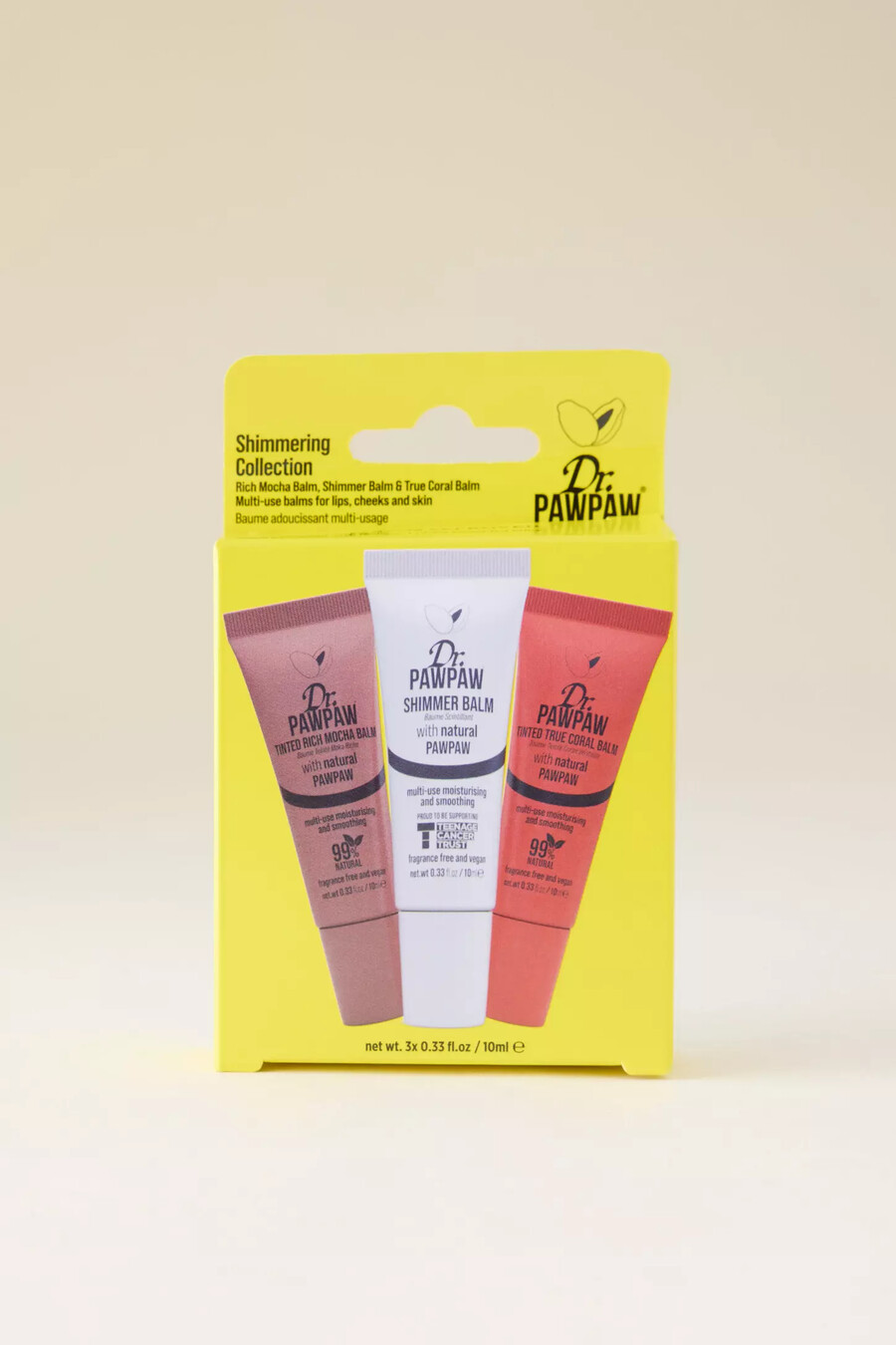 collezione di balsami labbra scintillanti dr. paw paw