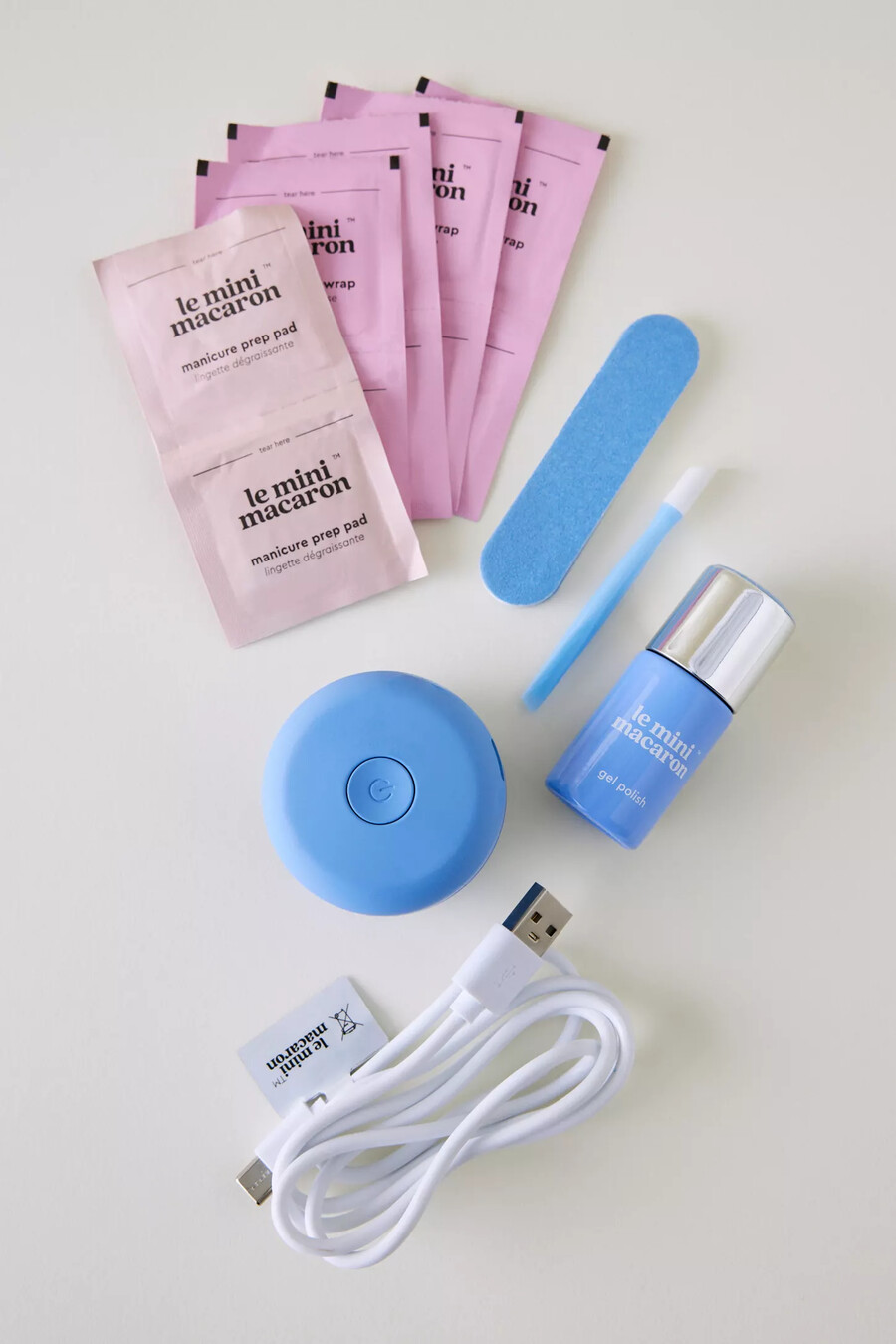 kit manicure gel le mini macaron fleur bleue
