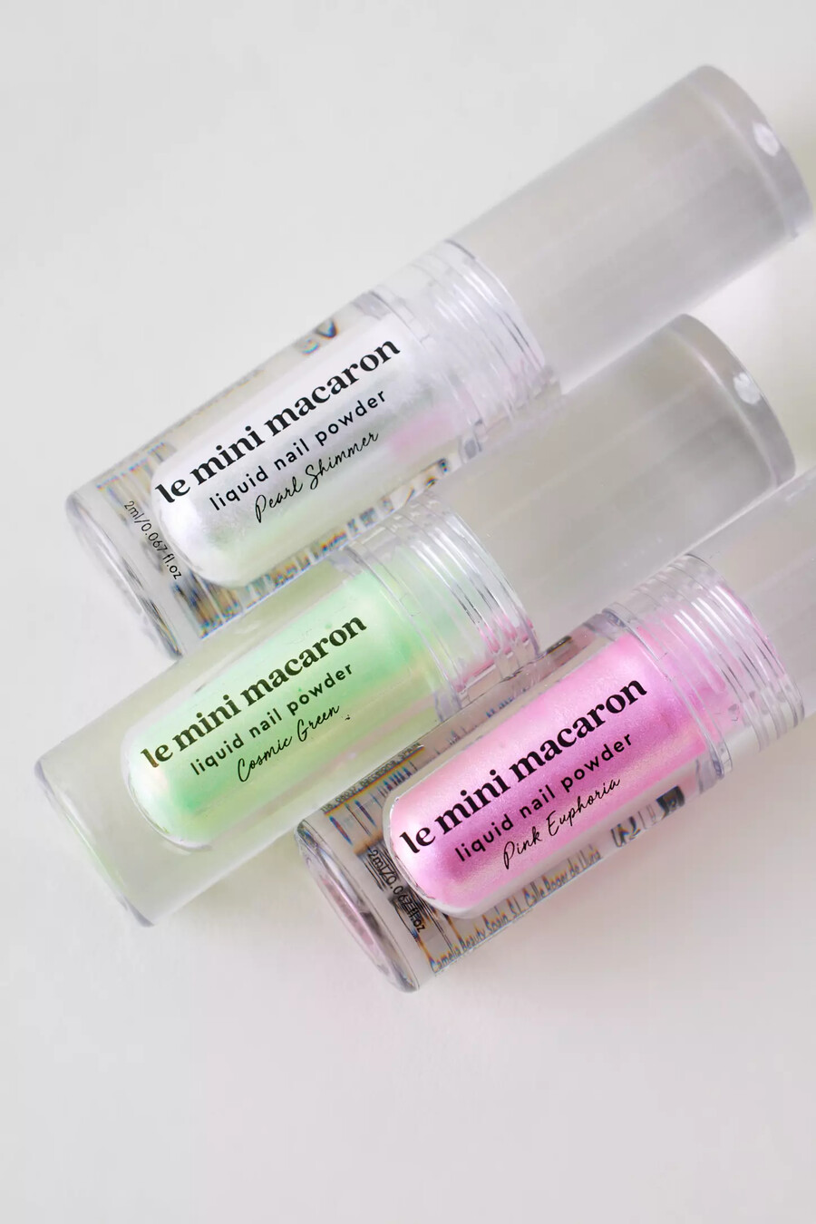 le mini macaron cosmic green liquid nail powder
