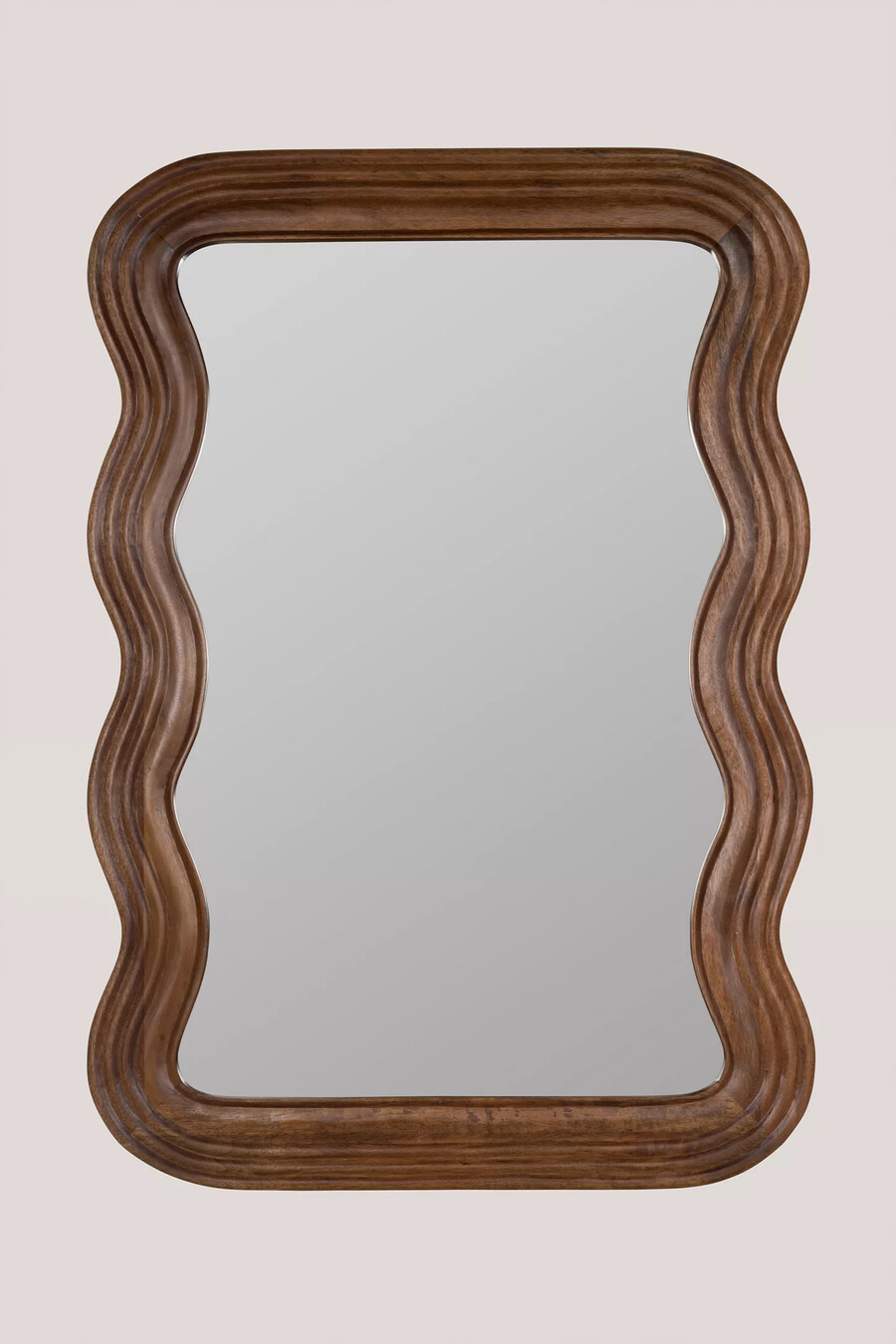 specchio da parete con cornice oscillante in legno di mango frances