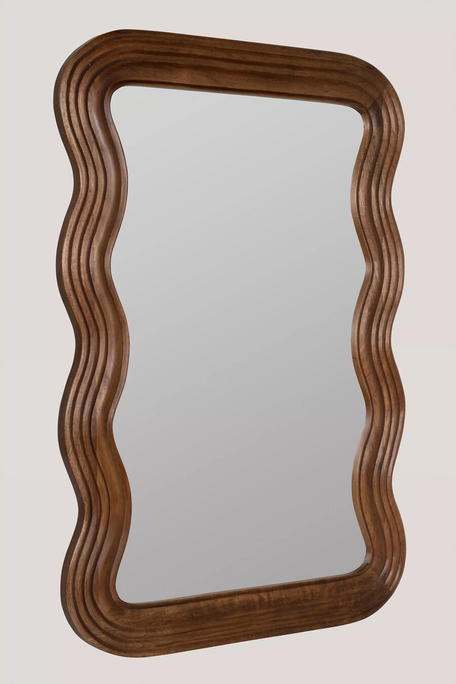 specchio da parete con cornice oscillante in legno di mango frances