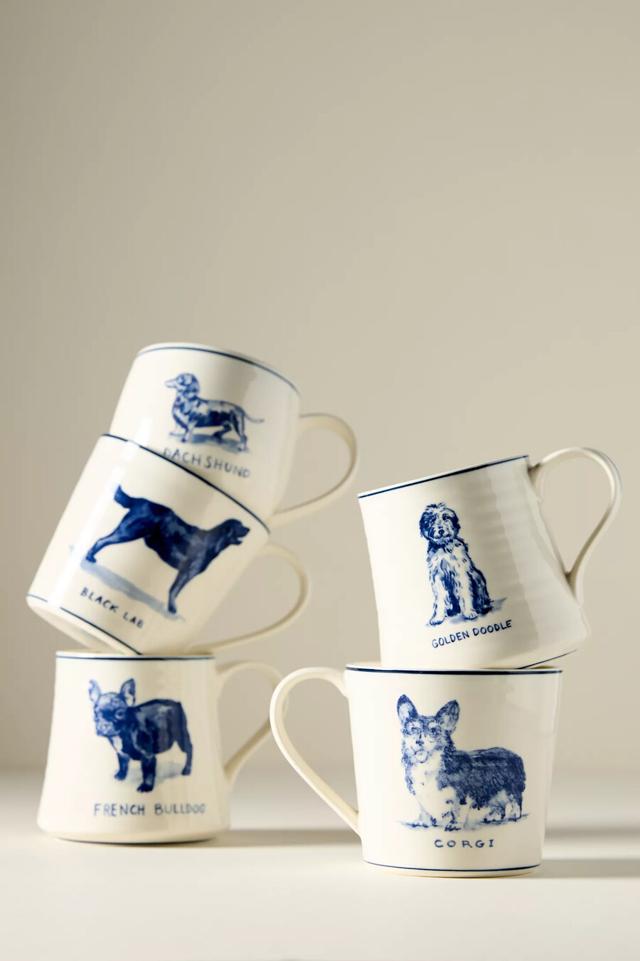 tazza in gres a forma di cane molly hatch