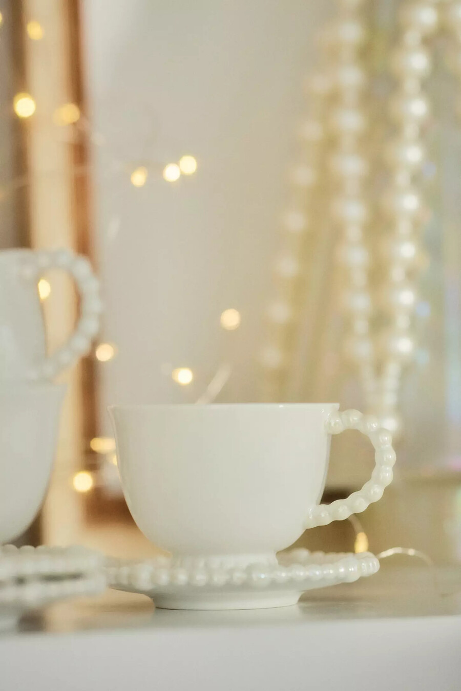tazza da caffè espresso e piattino in gres perla