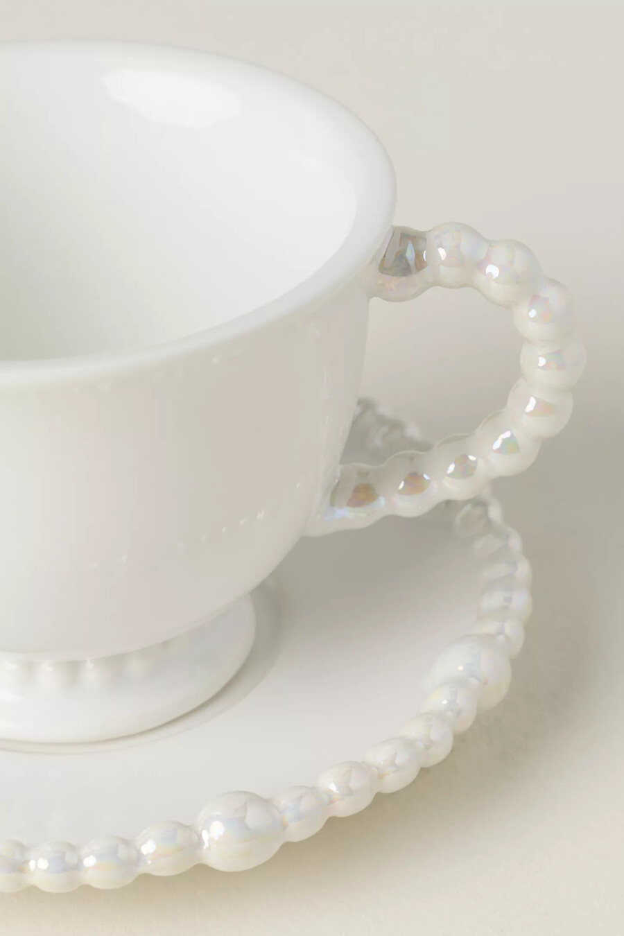tazza da caffè espresso e piattino in gres perla