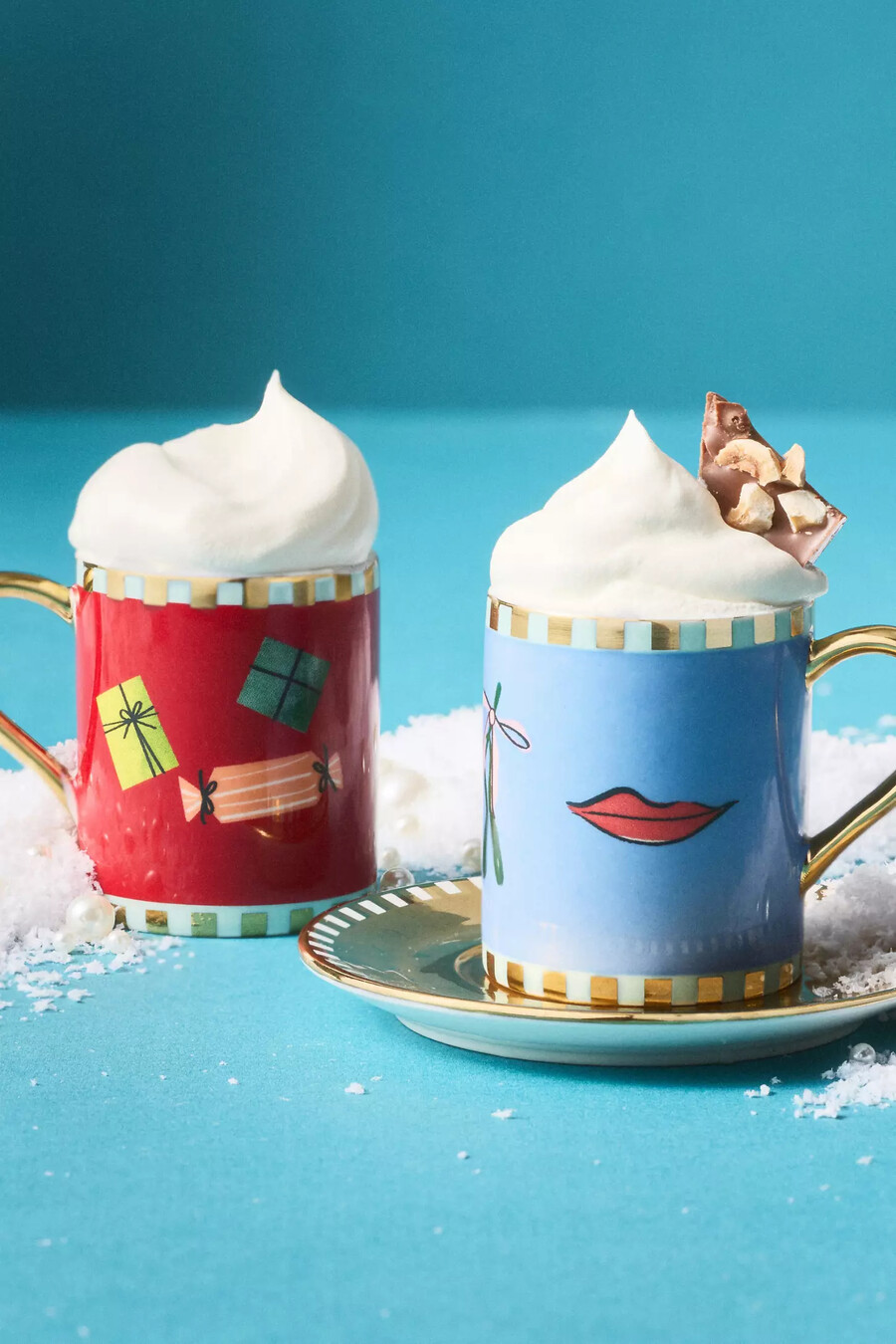 tazzina da caffè e piattino per le feste in gres caroline