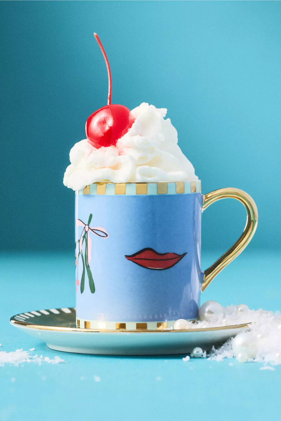 tazzina da caffè e piattino per le feste in gres caroline