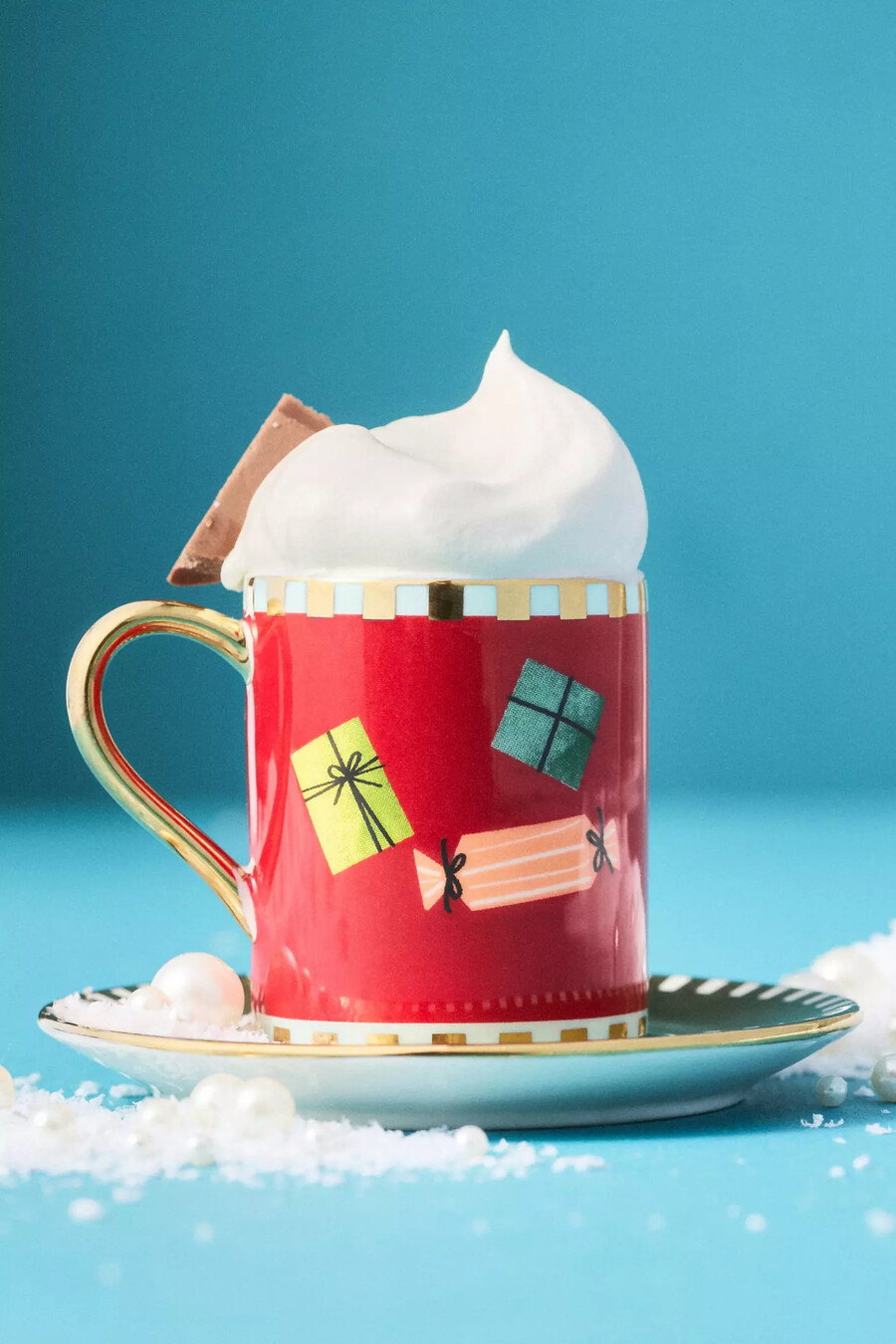 tazzina da caffè e piattino per le feste in gres caroline
