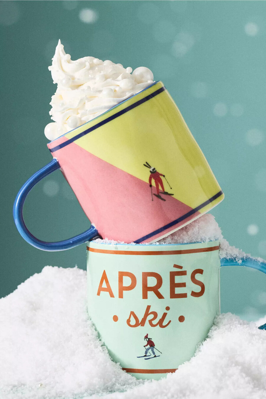 tazza après ski in gres dipinta a mano