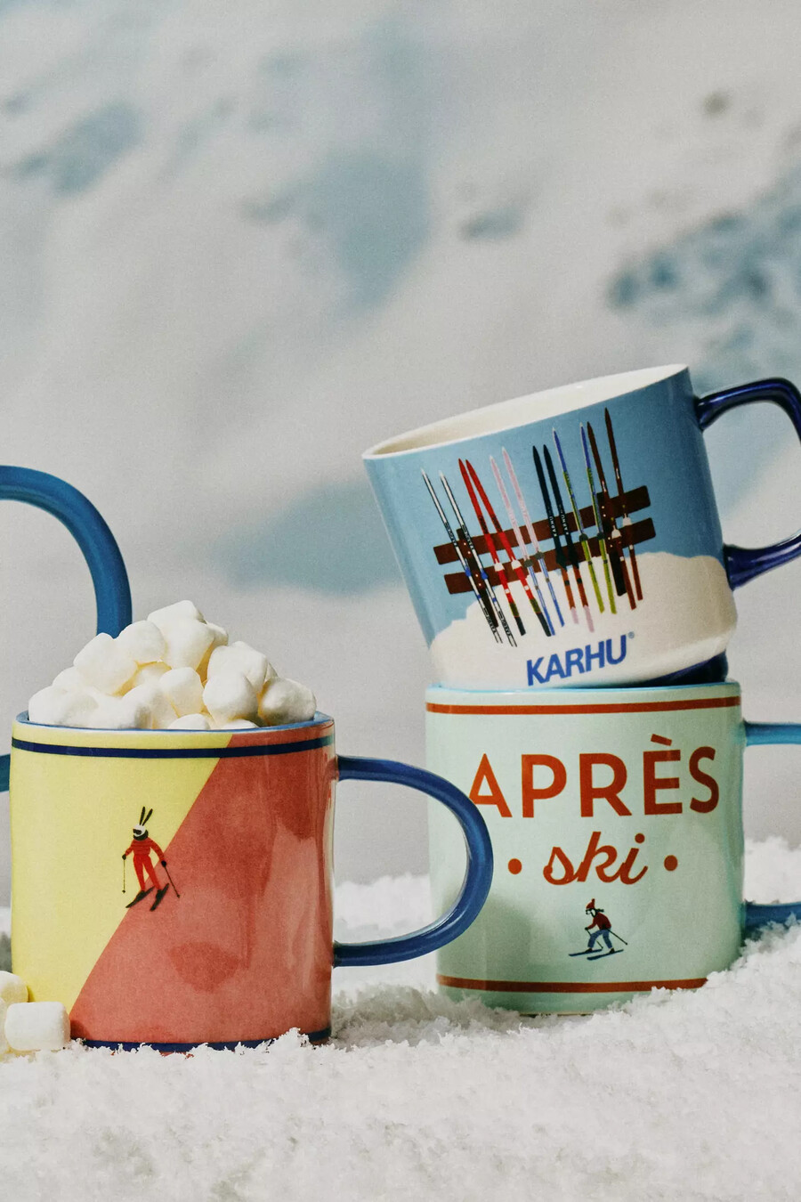tazza après ski in gres dipinta a mano