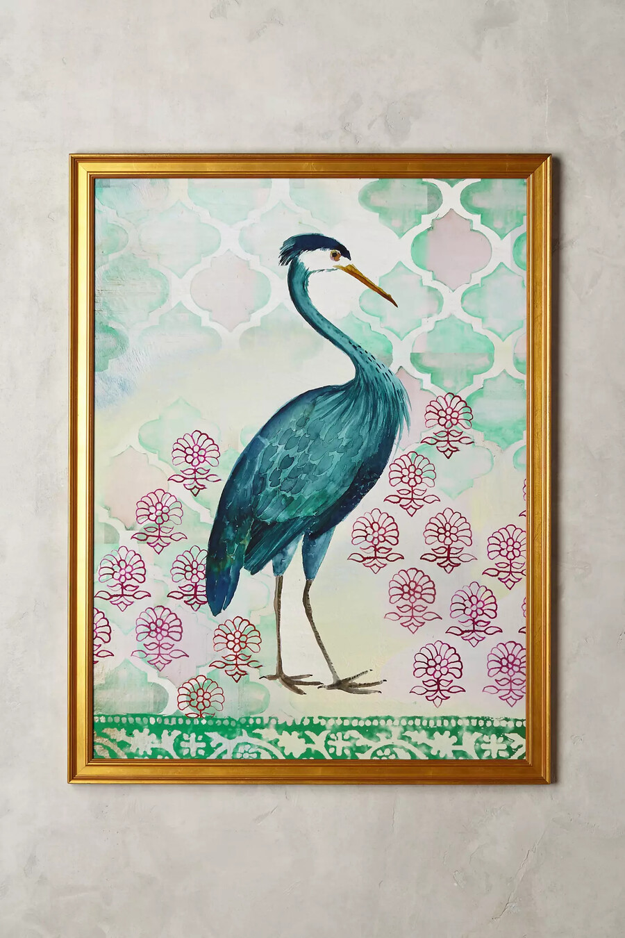 arte murale airone azzurro