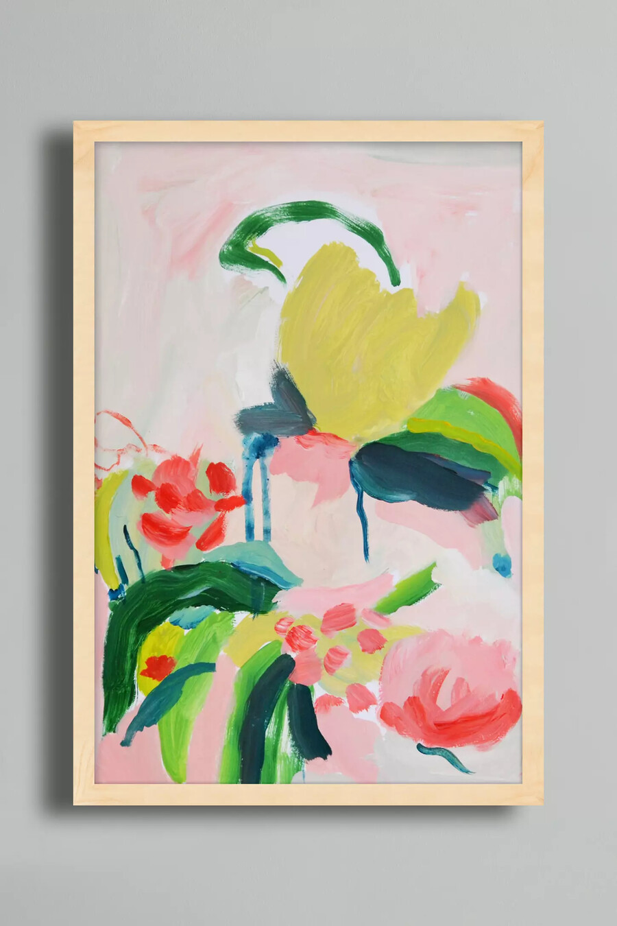 decorazione murale con bouquet estivo