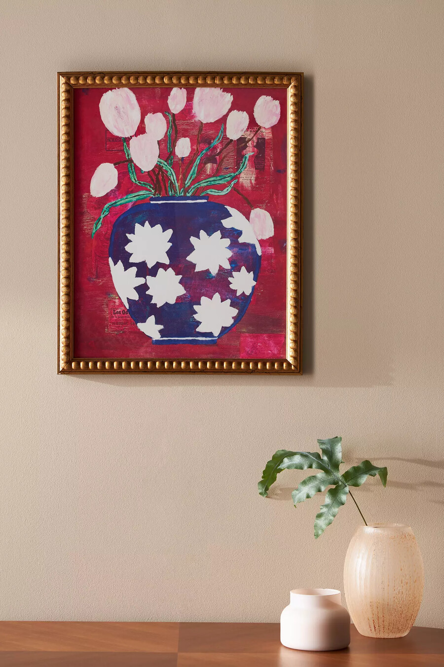 arte murale con bacche blu e bianco