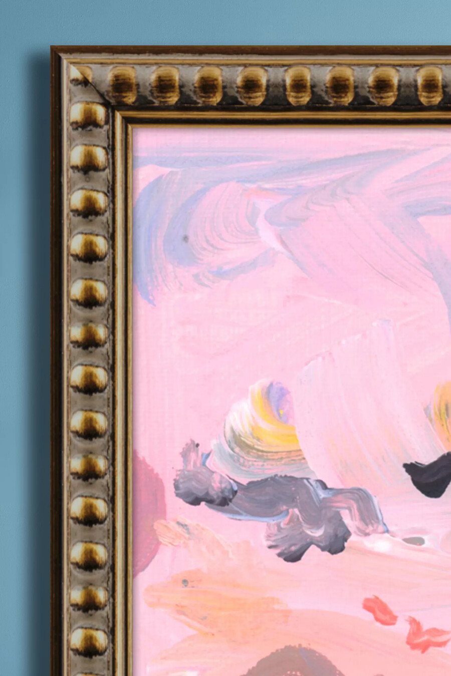 sole arancione nel cielo rosa di kt smail wall art