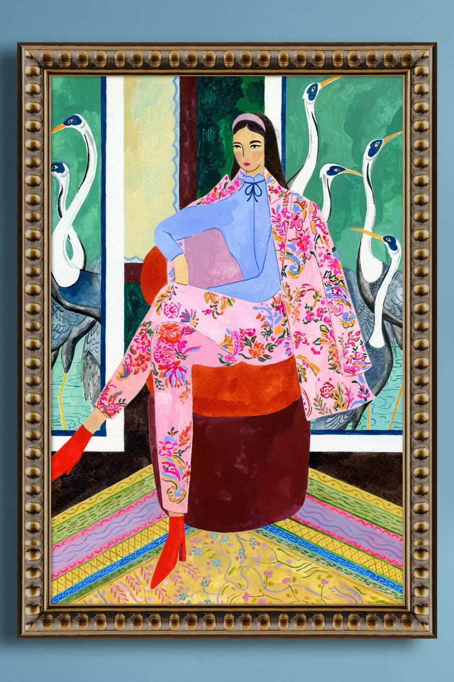 seated lady 3 di sharan ranshi wall art