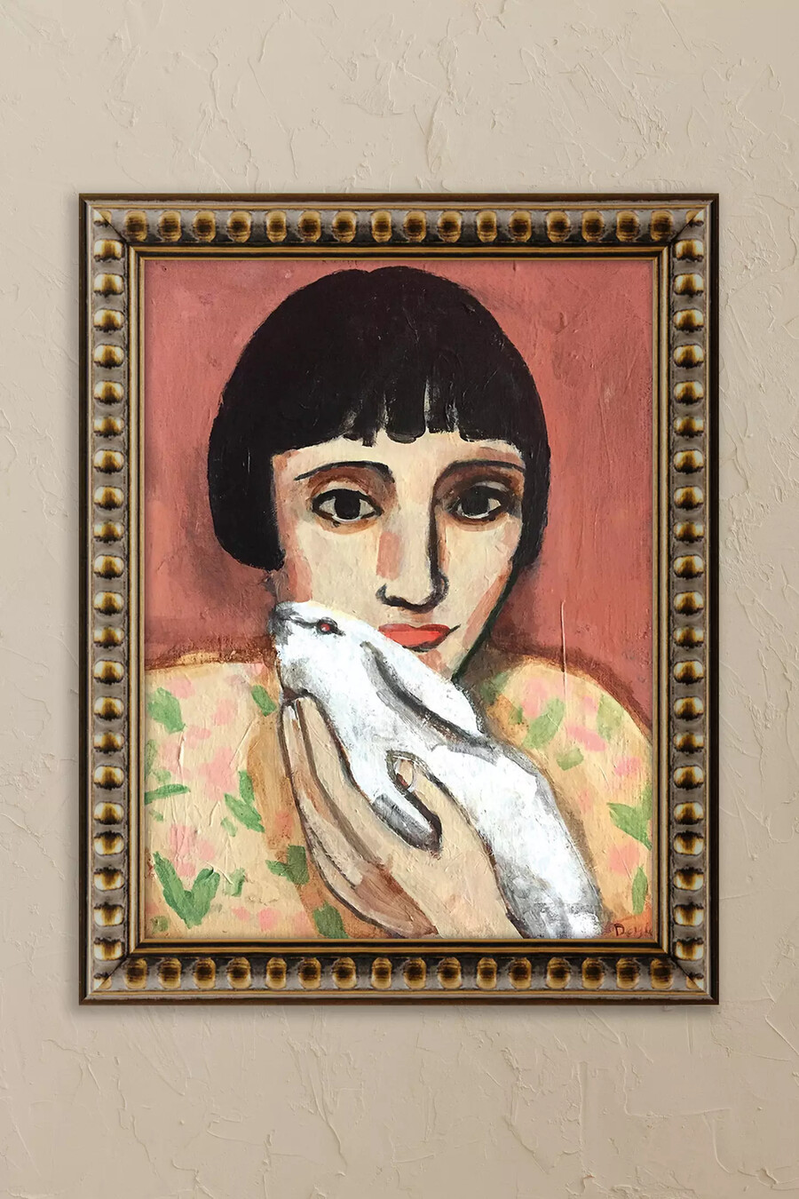 enwright con la lepre di michael doyle - arte da parete con cornice