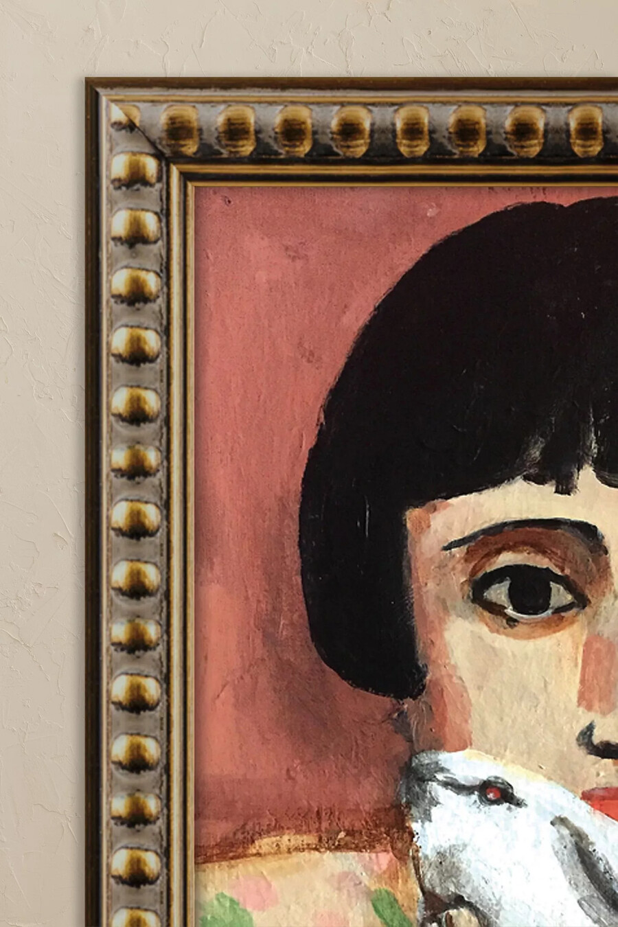 enwright con la lepre di michael doyle - arte da parete con cornice