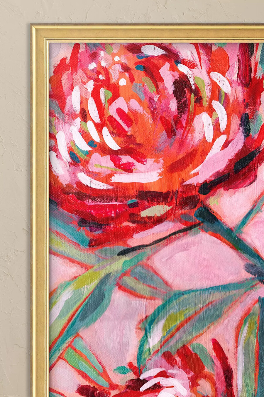 dipinto waratah con cornice artistica da parete