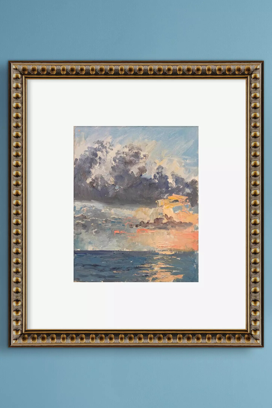 tramonto sul mare opera darte incorniciata