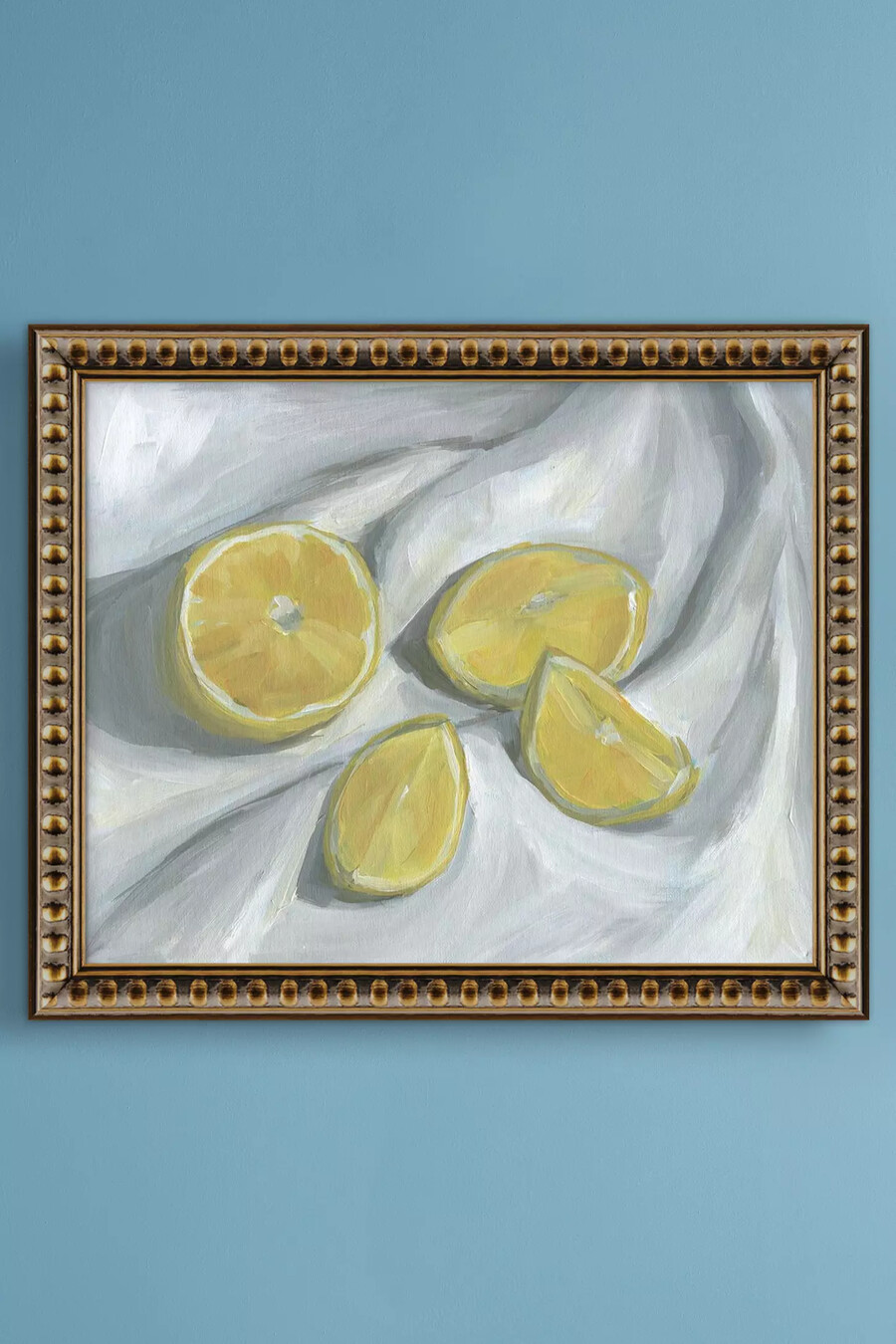 decorazione murale con cornice a forma di limone a fette