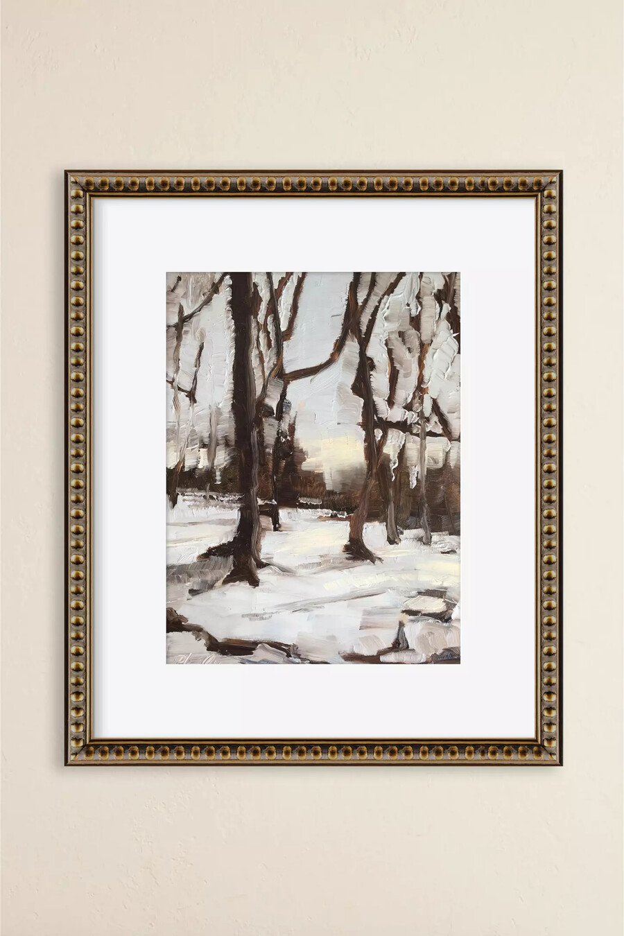 arte murale con cornice della foresta invernale
