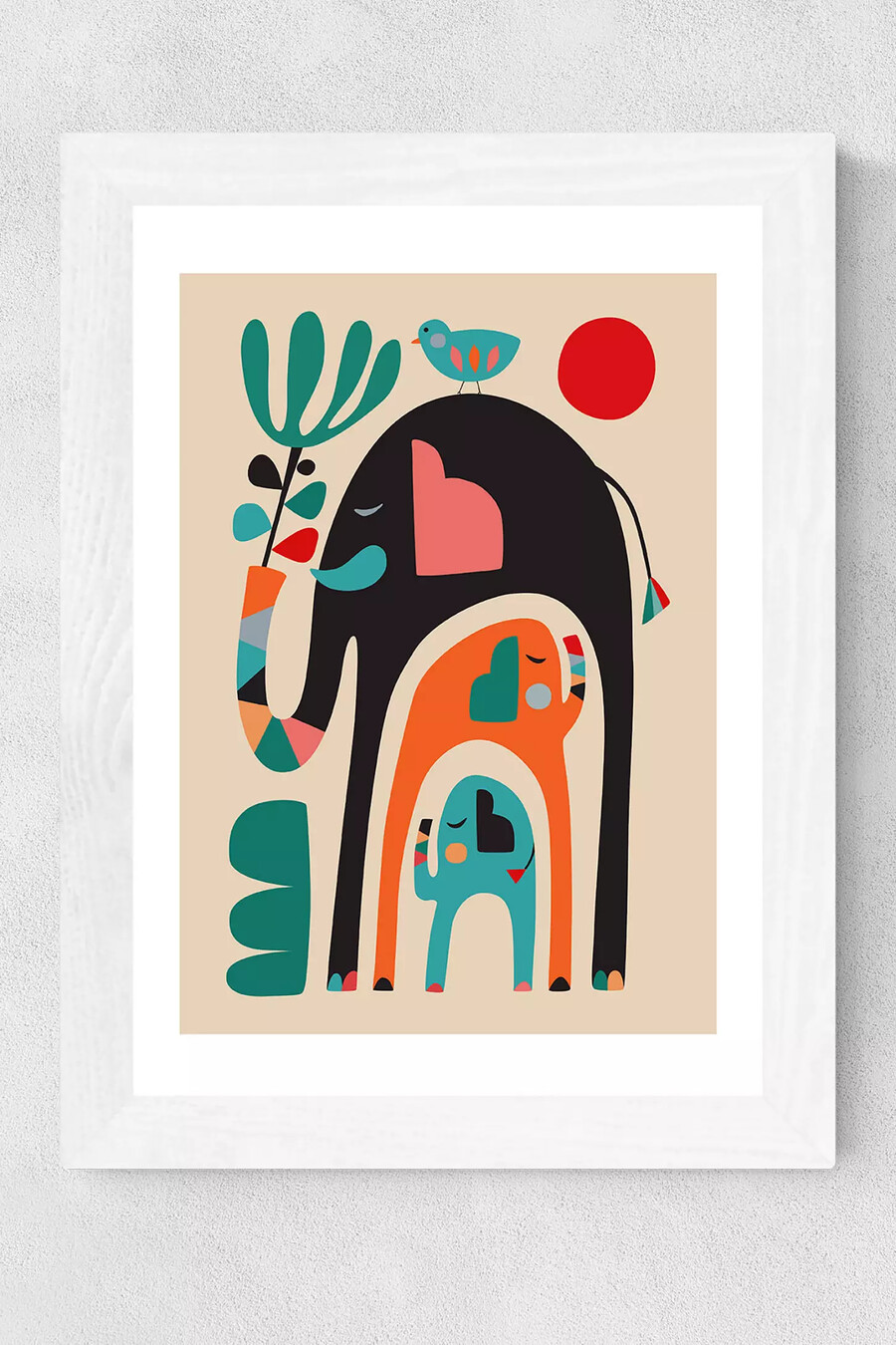 stampa artistica da parete tre elefanti di rachel lee