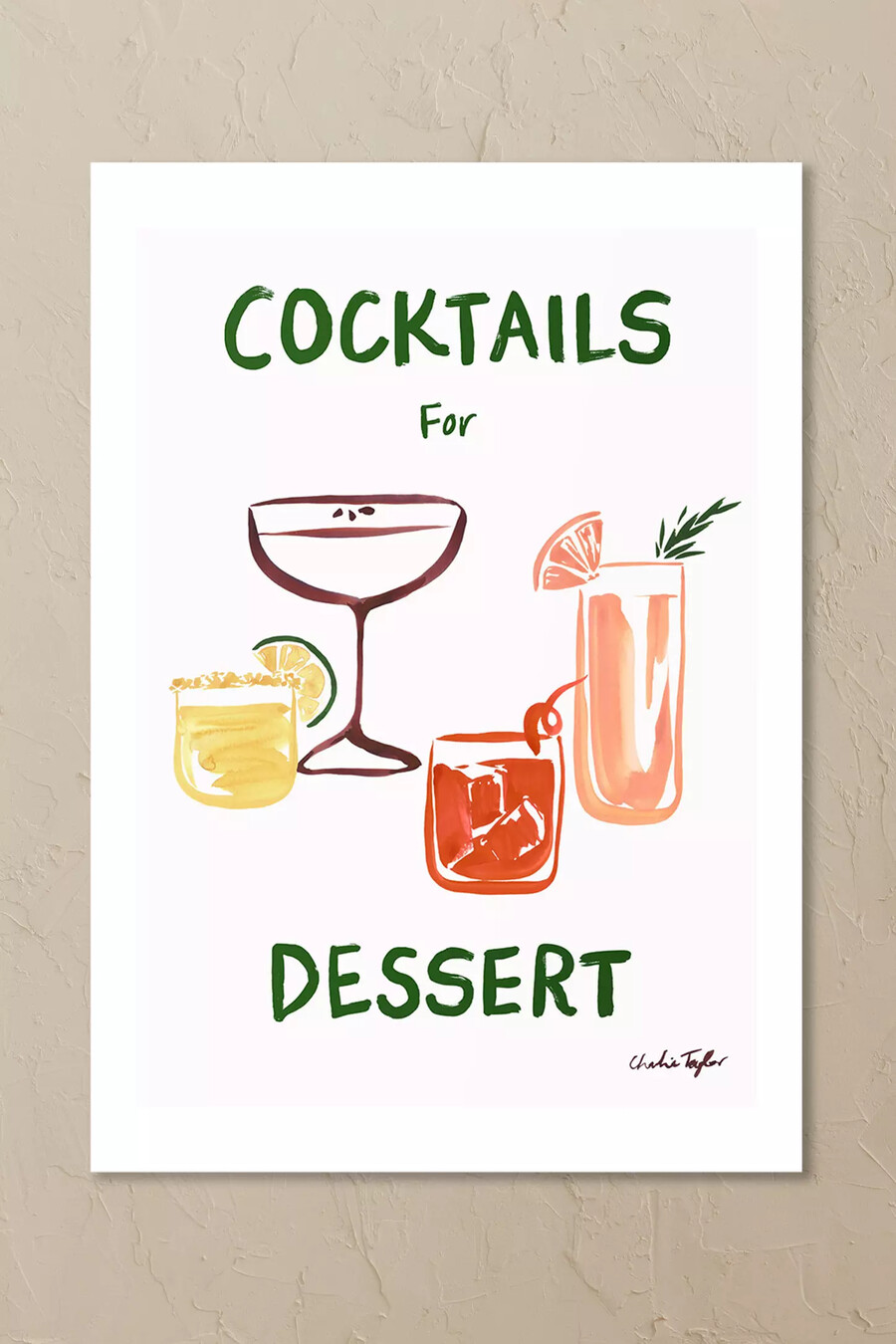 stampa artistica da parete con cocktail per dessert di east end prints