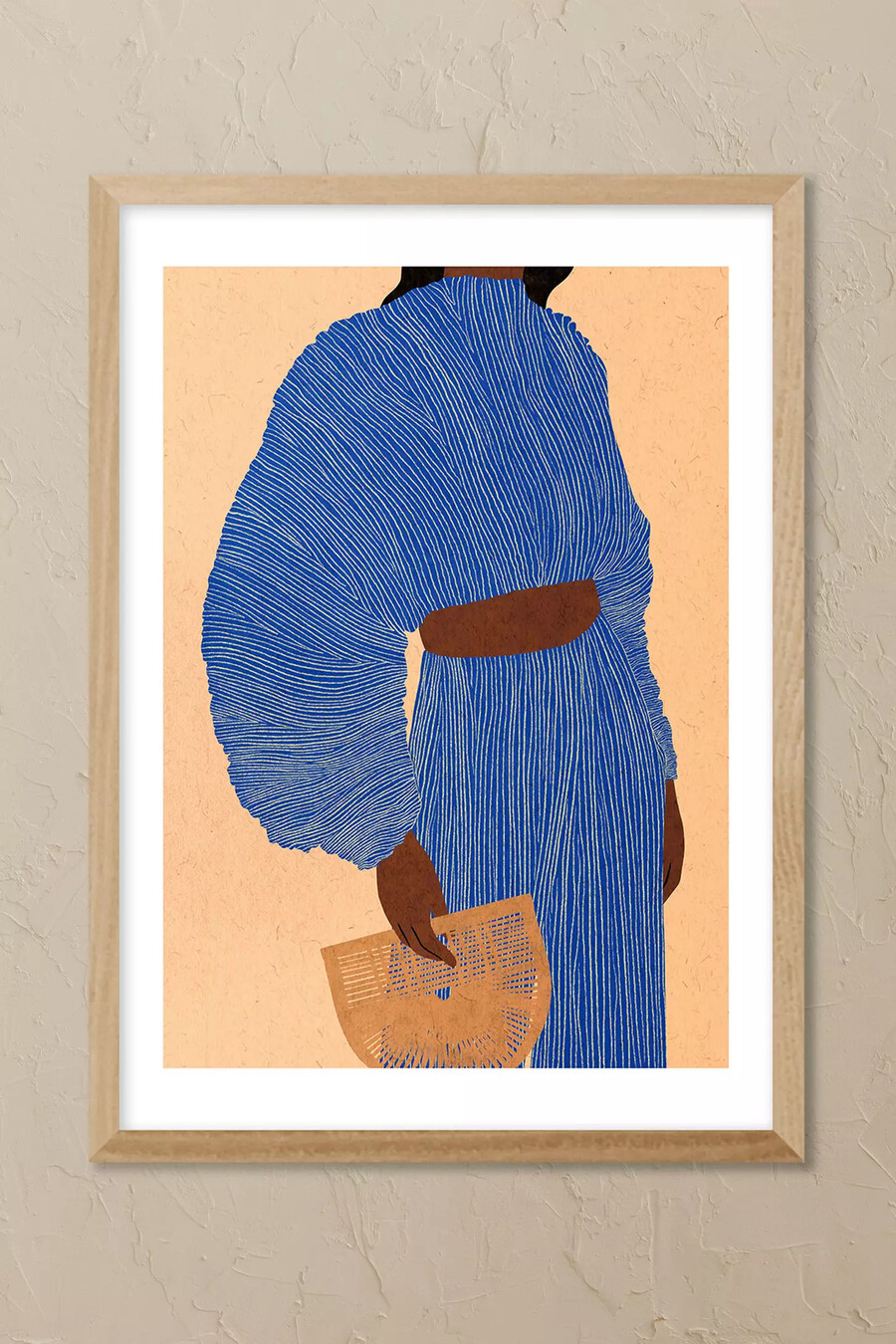 east end prints plisse bleu - stampa artistica da parete