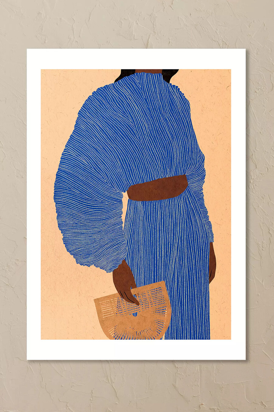 east end prints plisse bleu - stampa artistica da parete